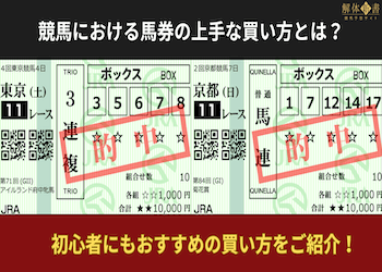 馬券の上手な買い方とは？初心者にもおすすめの買い方を券種毎にご紹介！ | 競馬予想サイト解体新書