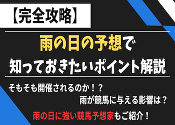 競馬は雨で中止になるのか！？中止になる条件や雨の日の予想の仕方をご紹介！画像